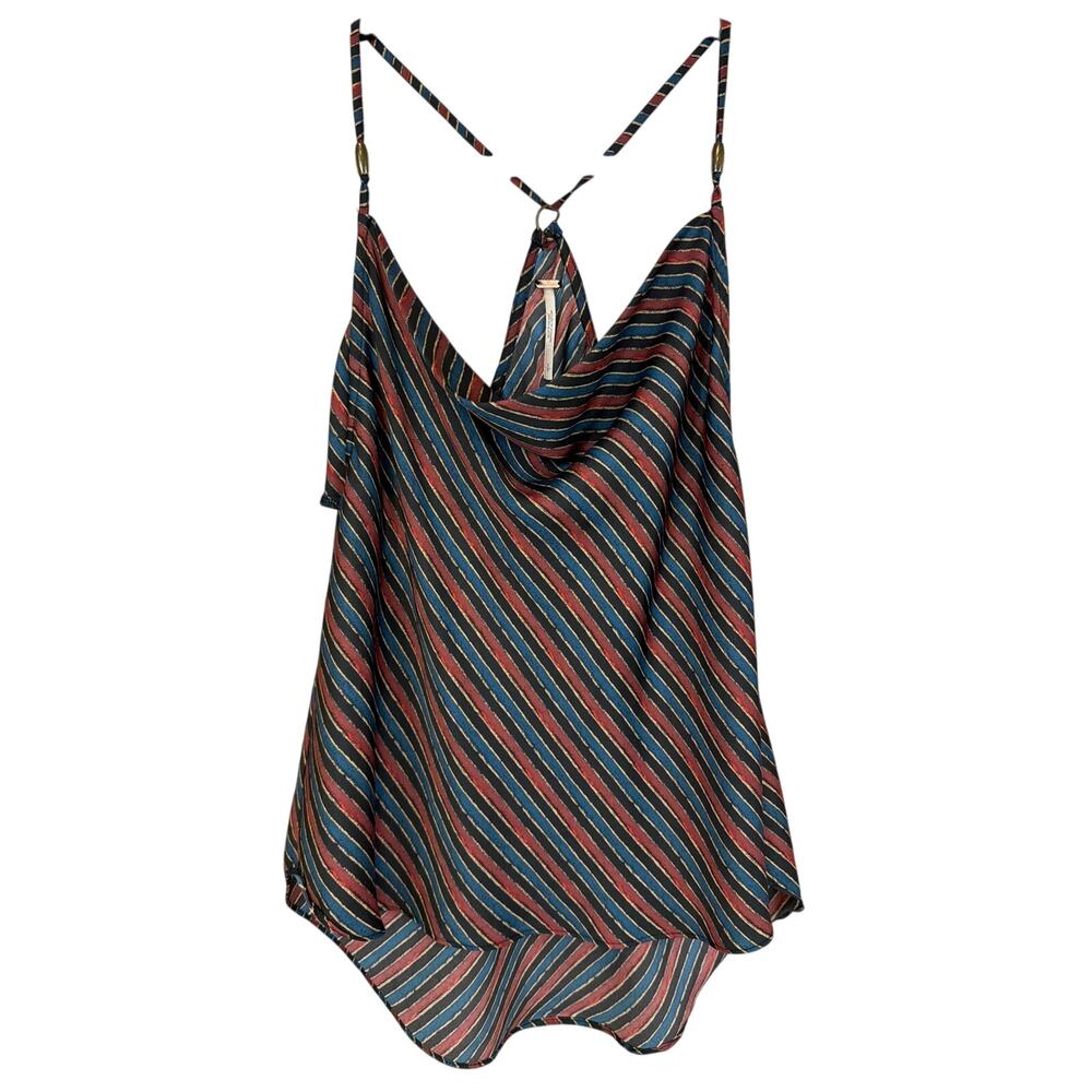 Free People Multicolored Striped Strappy High-Low Sleeveless Tank Top Size S